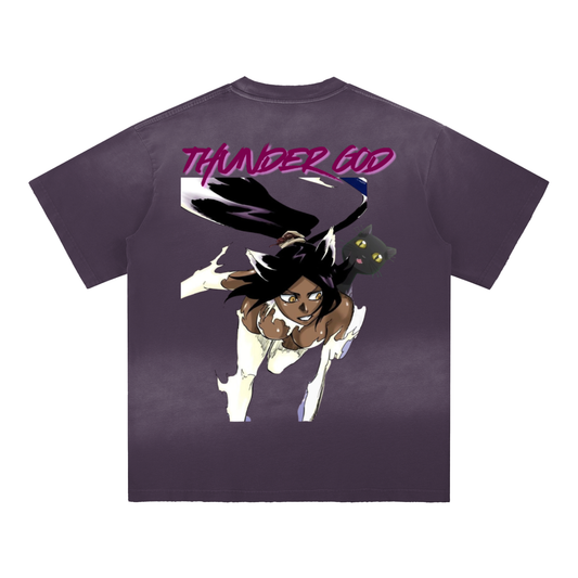 Sun Fade Hand-Frayed Cotton T-Shirt-YORUICHI