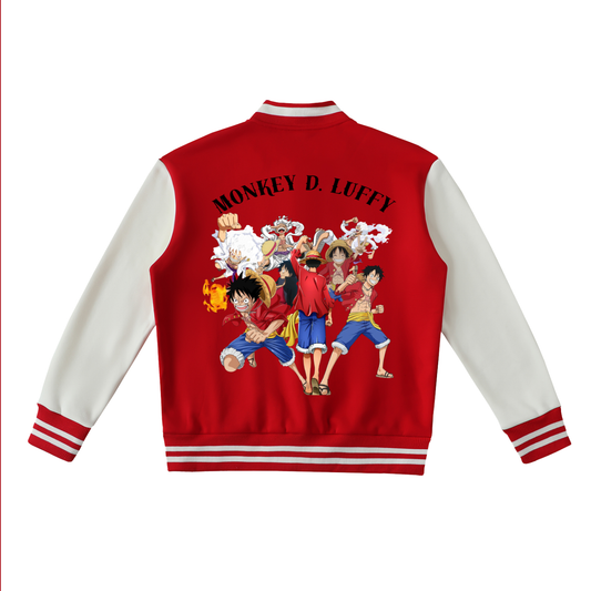 Two-Tone Fleeced Varsity Jacket- LUFFY