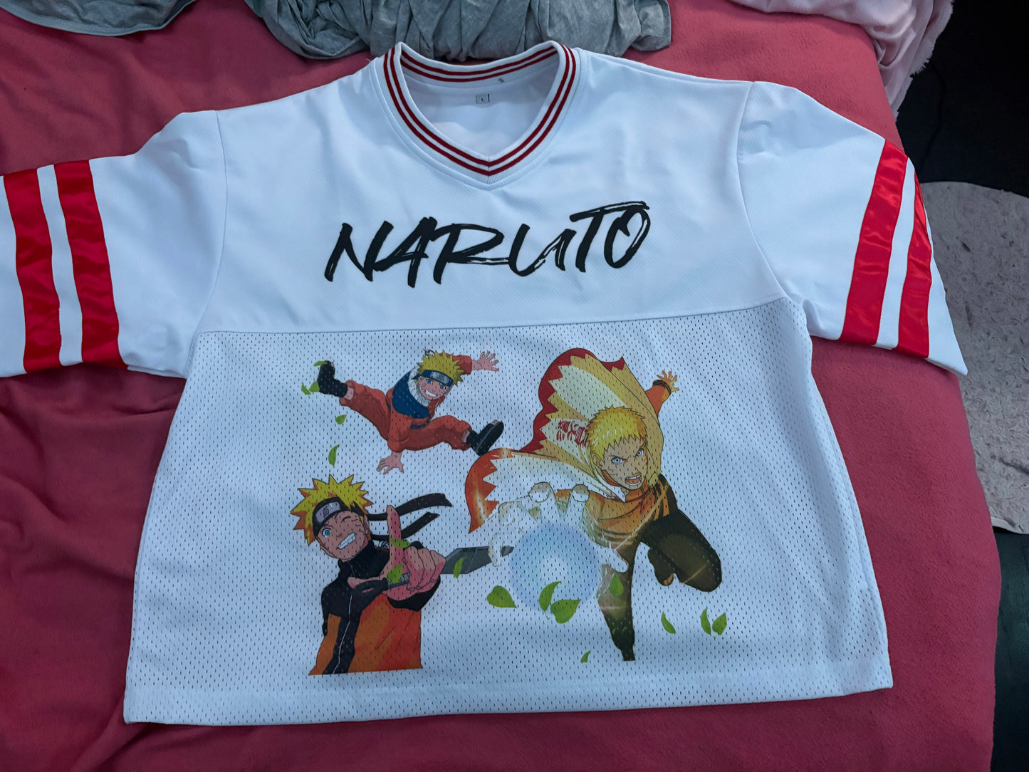 Taped Mesh Boxy T-shirt- NARUTO