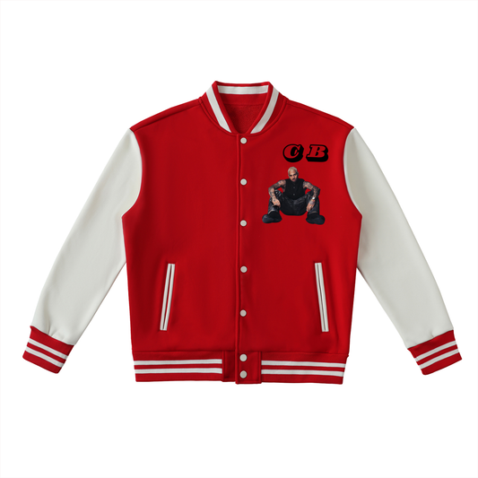 Two-Tone Fleeced Varsity Jacket- CHRIS BROWN