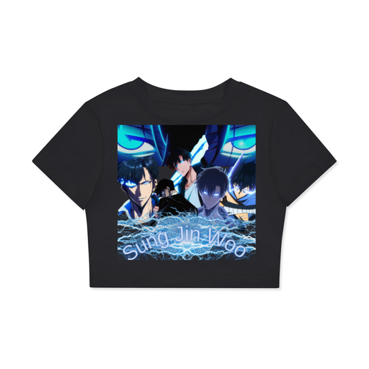 Women's Fitted Crop Tee | Bodycon T-Shirt-SUNGJINWOO
