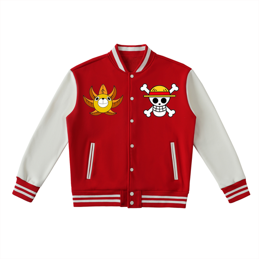 Two-Tone Fleeced Varsity Jacket- LUFFY